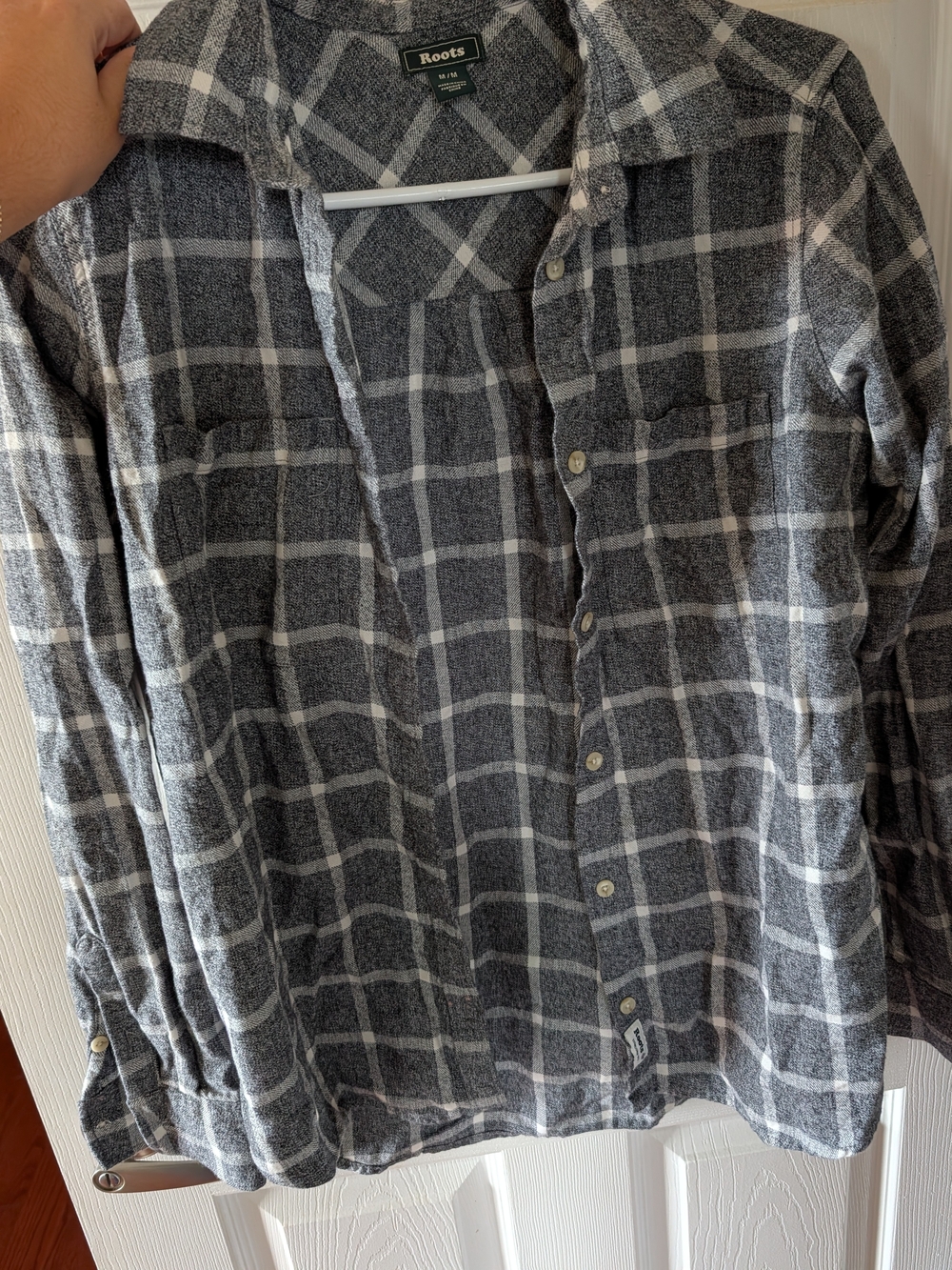 Roots Gray Plaid Button-Down Shirt